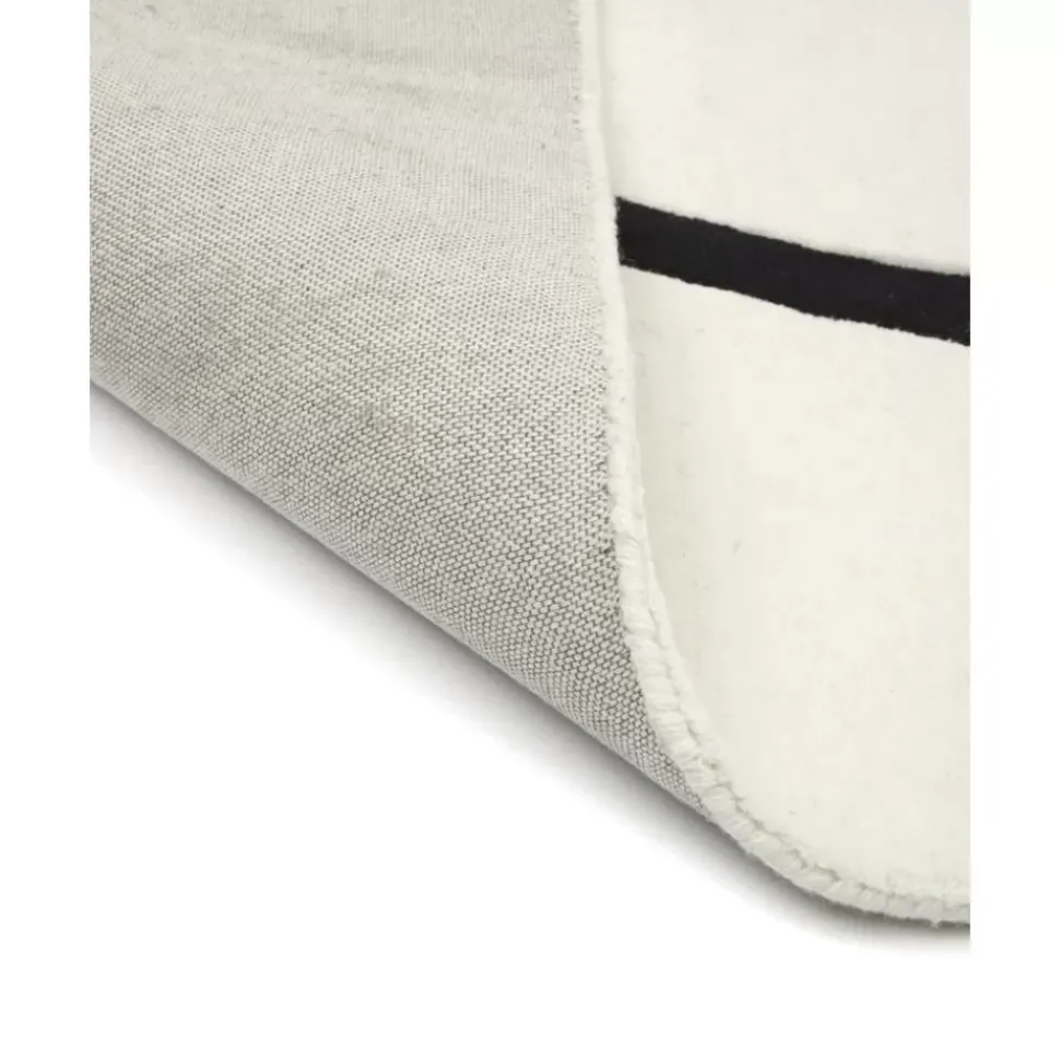 Handgetufteter Wollteppich Line Mit One Line Zeichnung