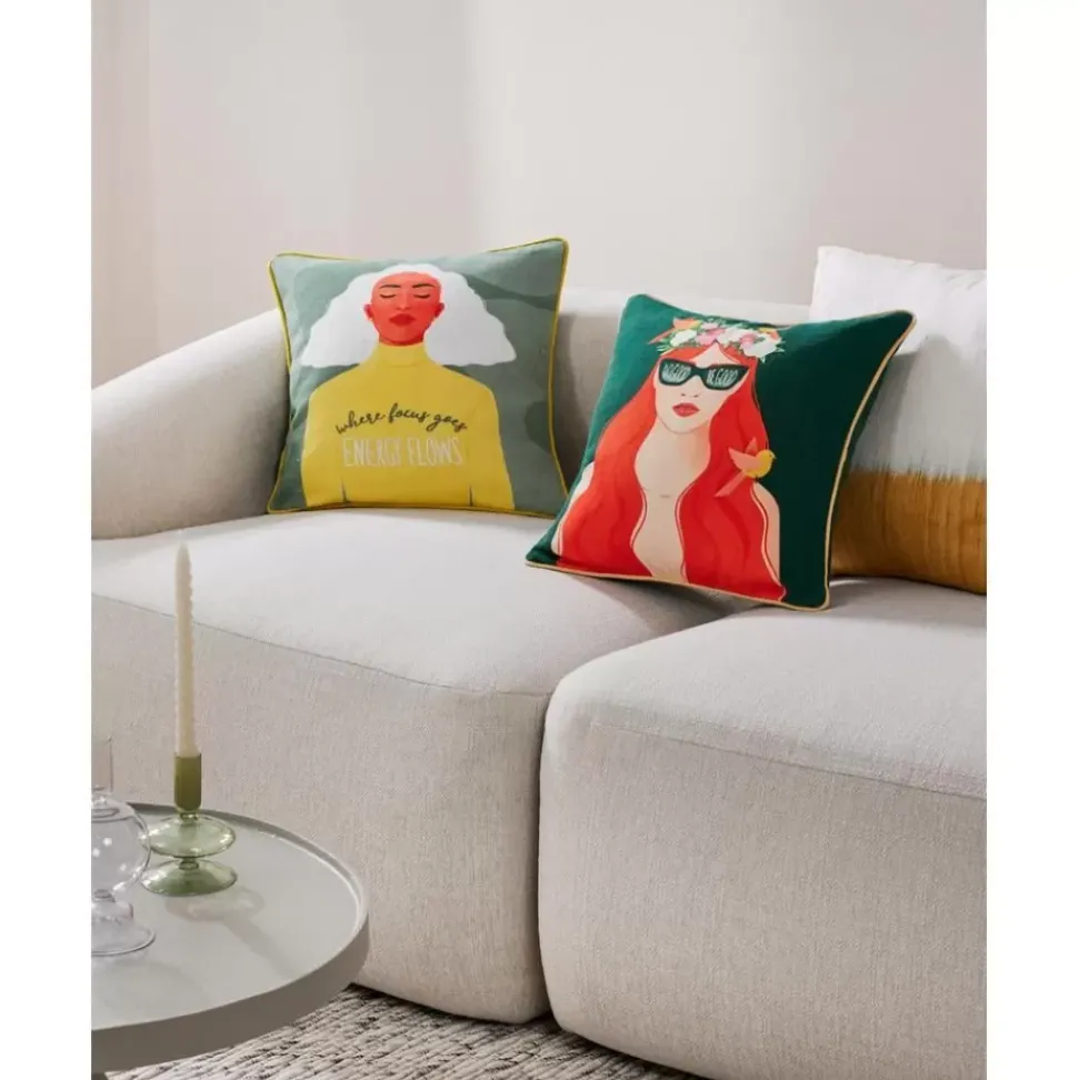 Kissenhulle Amana Mit Statement-Motiv