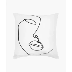 Kissenhulle Ariana Mit Abstrakter One Line Zeichnung