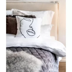 Kissenhulle Ariana Mit Abstrakter One Line Zeichnung