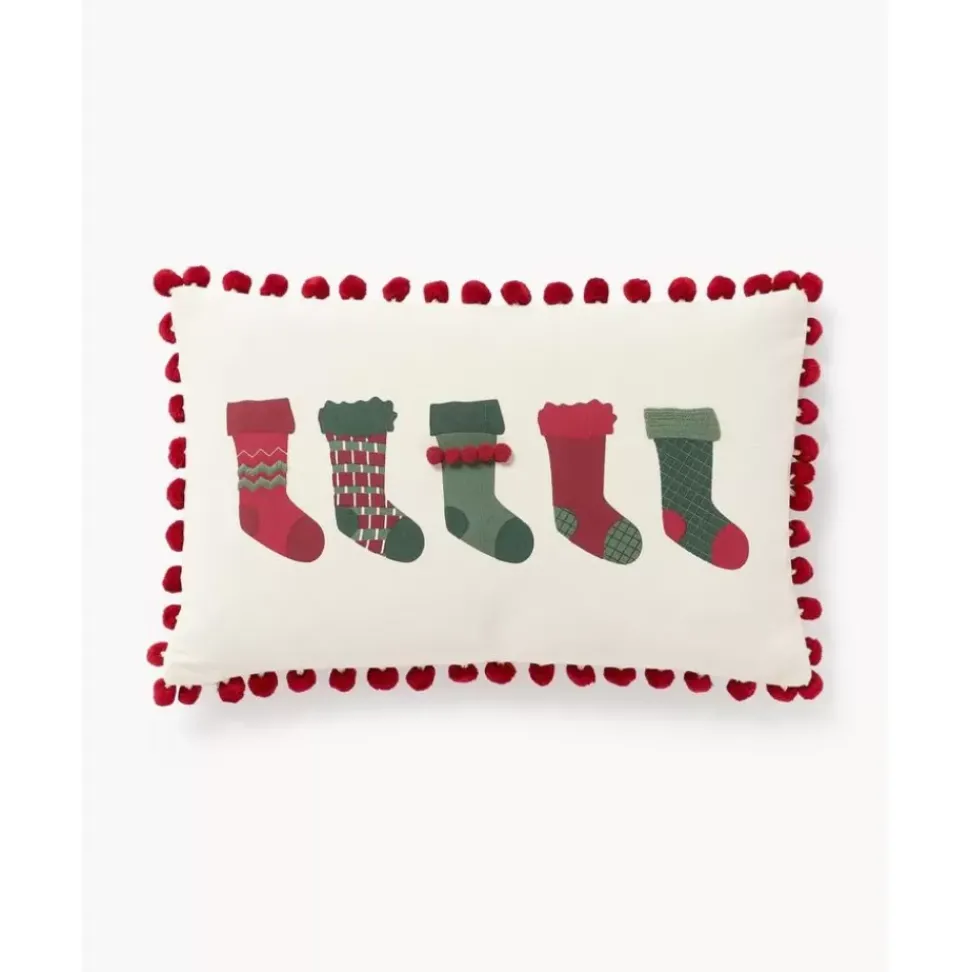 Kissenhulle Coldin Mit Winterlichem Motiv Und Pompons