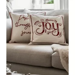 Kissenhulle Joy Mit Winterlichen Stickereien