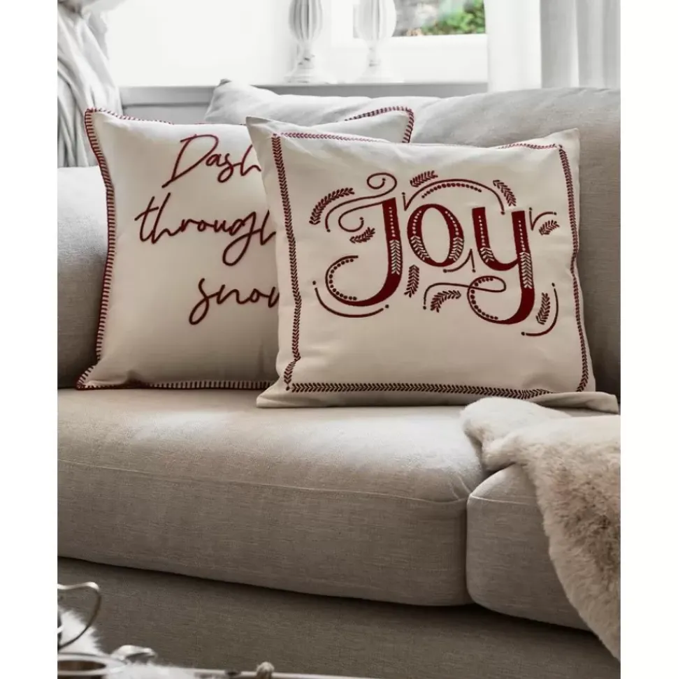 Kissenhulle Joy Mit Winterlichen Stickereien
