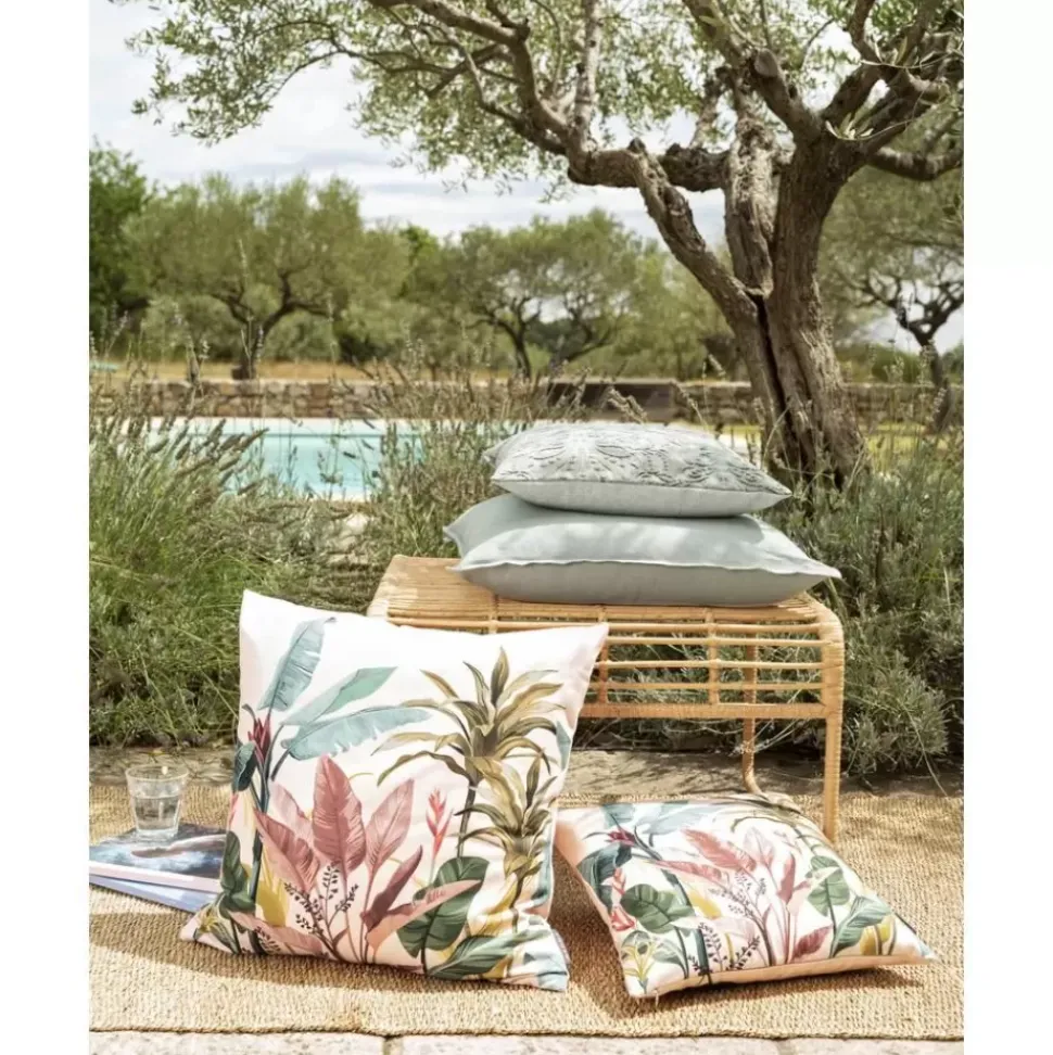 Kissenhulle Vintage Safari Mit Tropischem Blumenmotiven
