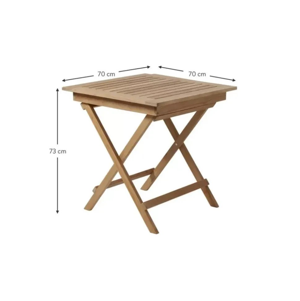 Klappbarer Gartentisch York Aus Teakholz, 70 X 70 Cm