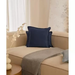 Leinen-Kissenhulle Lanya In Marineblau