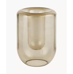 Mundgeblasene Glas-Vase Opal, H 20 Cm