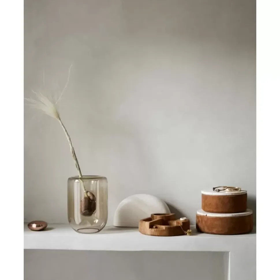 Mundgeblasene Glas-Vase Opal, H 20 Cm