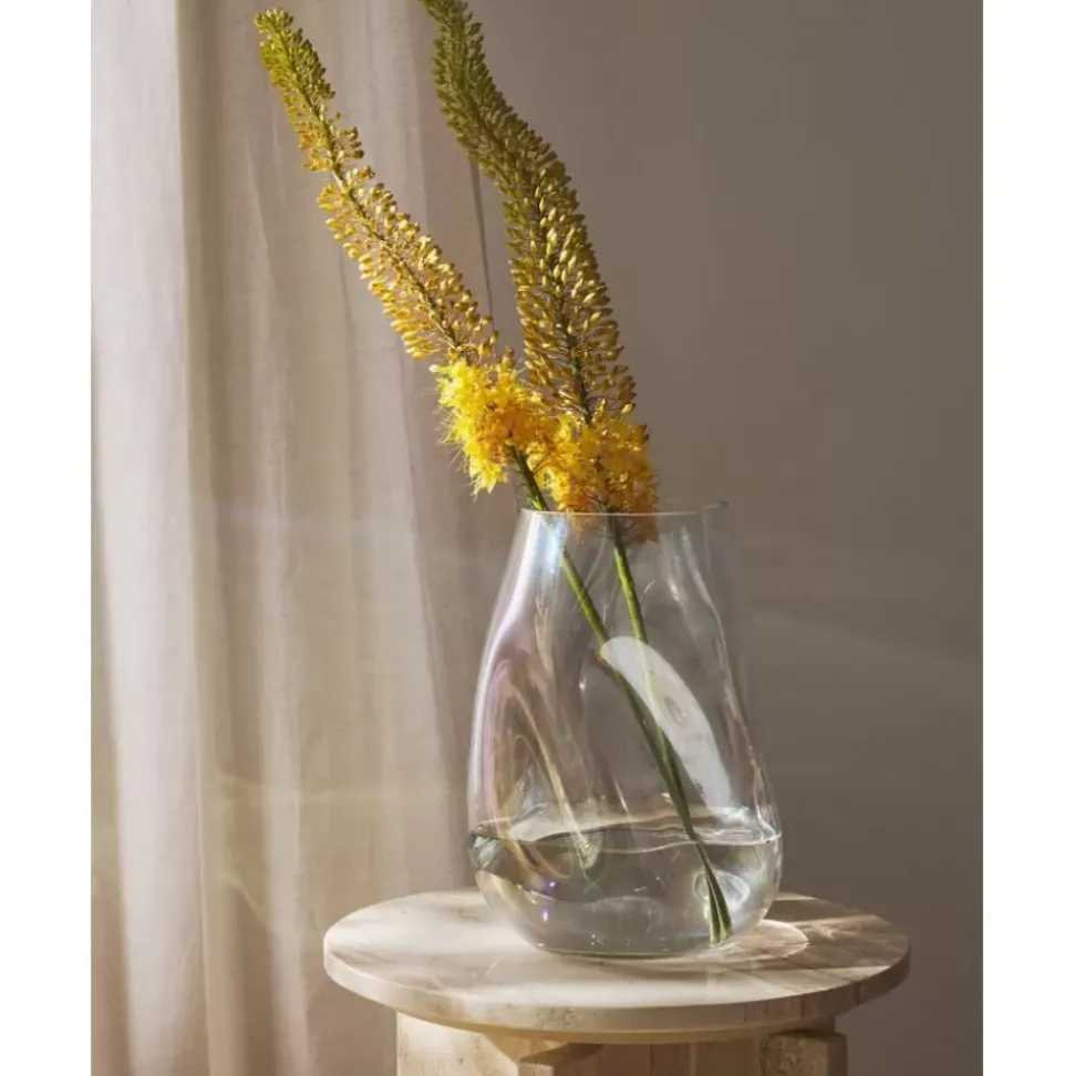 Mundgeblasene Glas-Vase Rainbow, Irisierend