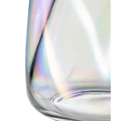 Mundgeblasene Glas-Vase Rainbow, Irisierend