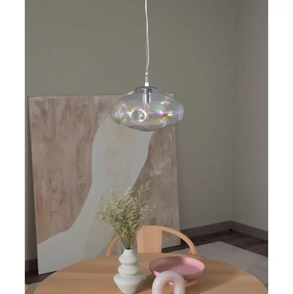 Pendelleuchte Amora Aus Irisierendem Glas