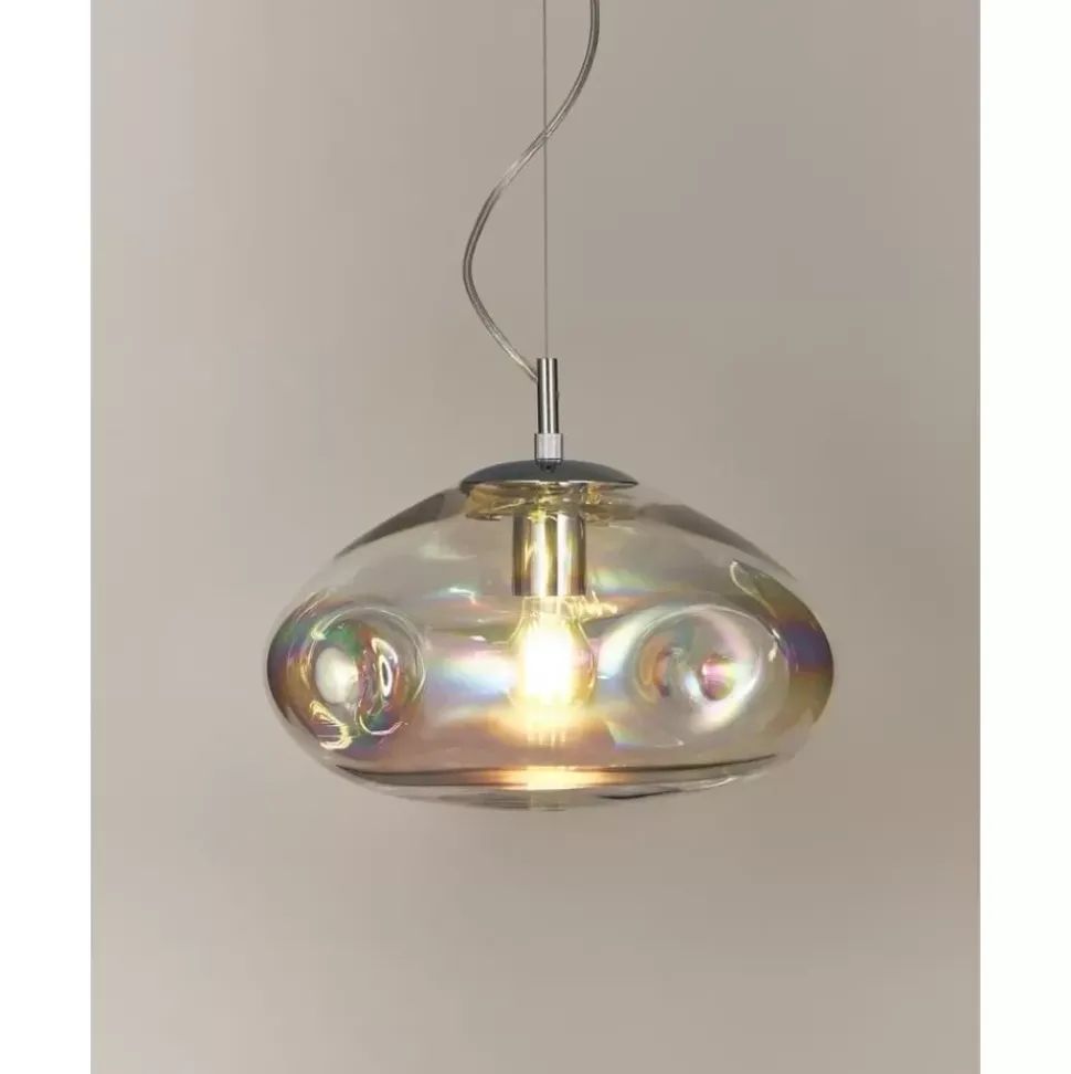 Pendelleuchte Amora Aus Irisierendem Glas