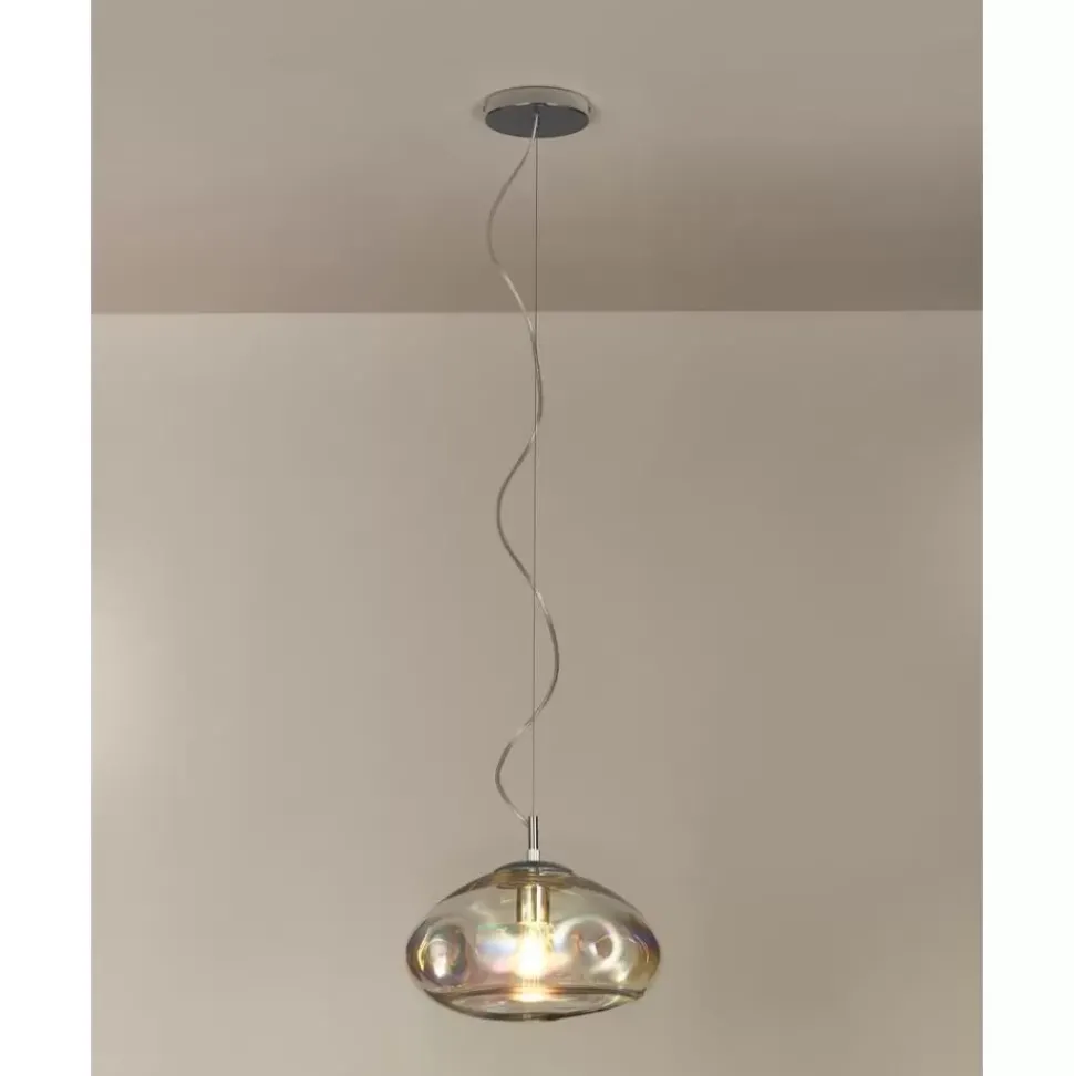 Pendelleuchte Amora Aus Irisierendem Glas