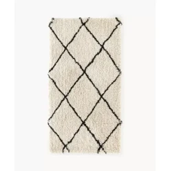 Runder Flauschiger Hochflor-Teppich Naima, Handgetuftet