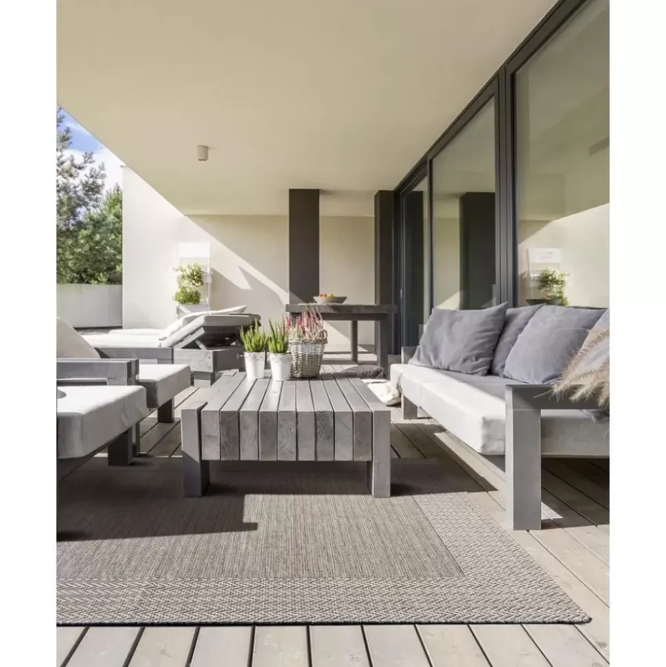 Runder In- & Outdoor-Teppich River