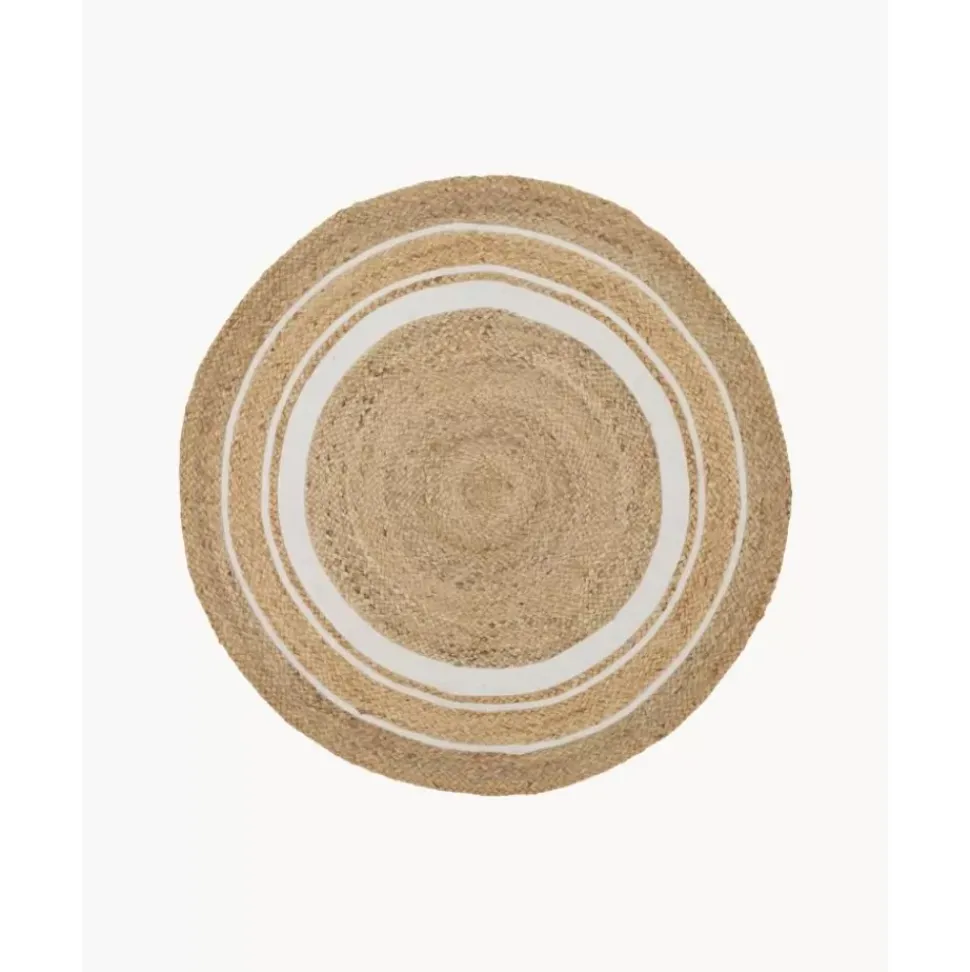 Runder Jute-Teppich Clover, Handgefertigt
