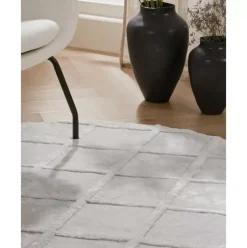 Runder Viskoseteppich Shiny Mit Rautenmuster