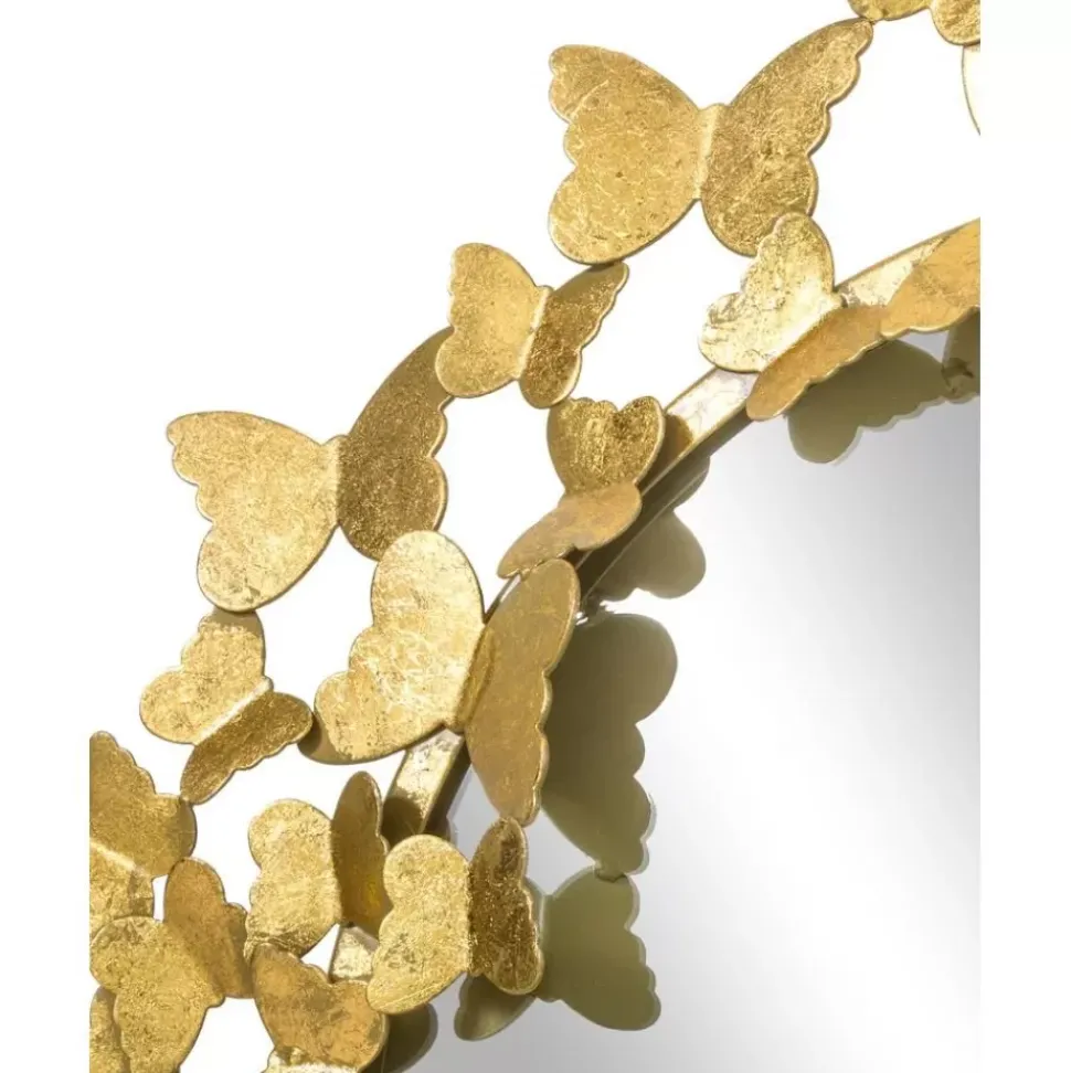 Runder Wandspiegel Butterfly Mit Antik-Finish