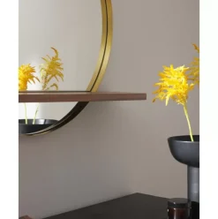 Runder Wandspiegel Kenny Mit Holz-Ablage