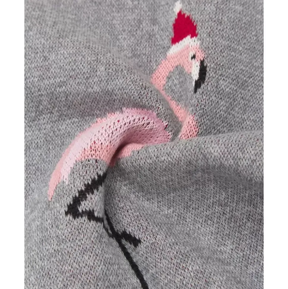 Strick-Kissenhulle Flamingo