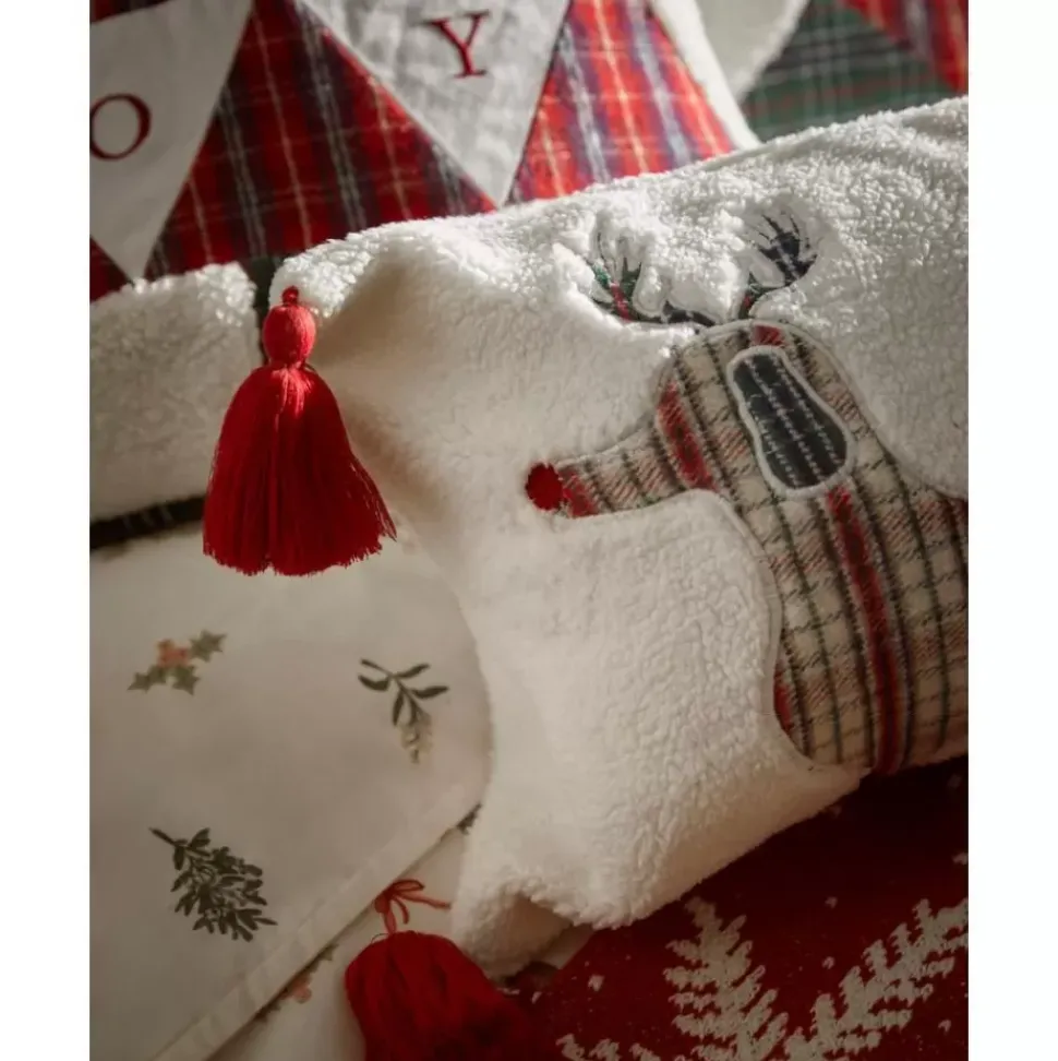 Teddy-Kissenhulle Dachs Mit Weihnachtlichem Motiv