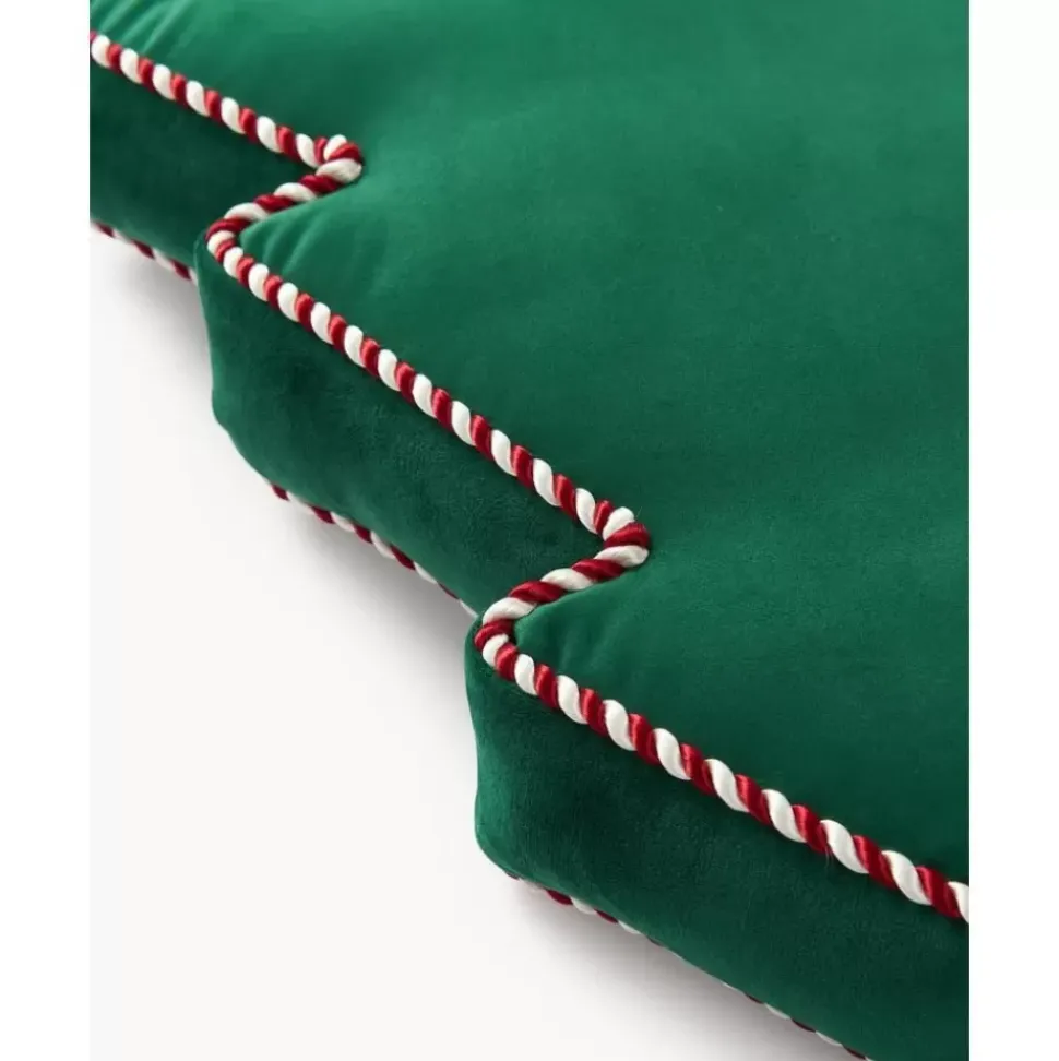 Weihnachtsbaum-Dekokissen Ziva Aus Samt, Mit Inlett